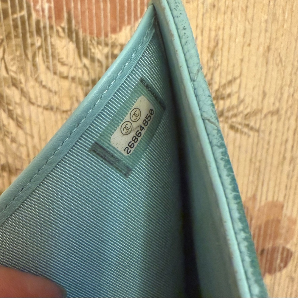 CHANEL Tiffany Blue Quilted Caviar Leather Compact Leather Wallet - Picture 12 of 17